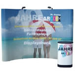 Details zu Faltdisplay "Network" inkl. Bedruckung