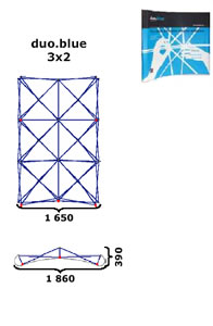 Faltdisplay "Duoblue Standard" inkl. Bedruckung (Faltdisplays)