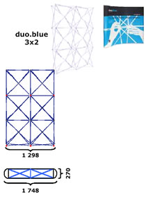 Faltdisplay "Duoblue Mini" inkl. Bedruckung (Faltdisplays)