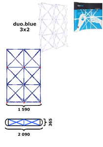 Faltdisplay "Duoblue Standard" inkl. Bedruckung (Faltdisplays)