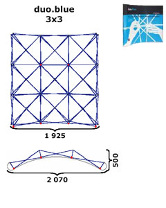 Faltdisplay "Duoblue Mini" inkl. Bedruckung (Faltdisplays)