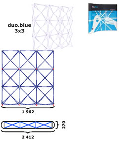 Faltdisplay "Duoblue Mini" inkl. Bedruckung (Faltdisplays)