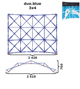 Faltdisplay "Duoblue Mini" inkl. Bedruckung (Faltdisplays)