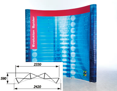 Faltdisplay "Evolution Spyder" inkl. Bedruckung (Faltdisplays)