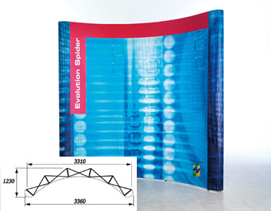 Faltdisplay "Evolution Spyder" inkl. Bedruckung (Faltdisplays)