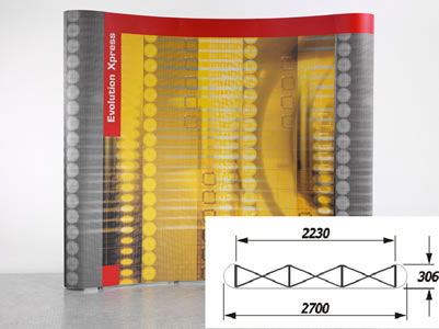 Faltdisplay "Evolution Xpress" inkl. Bedruckung (Faltdisplays)