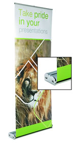 Details zu Rollup-Display "Cruz" inkl. Bannerdruck