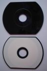 Visitenkarten-CD-Rohlinge halbrund - bedruckbar/inkjet printable weiss - 57MB  Brennseite schwarz (Visitenkarten-CDs)