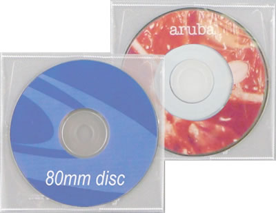 CD/DVD-Selbstklebetasche f�r 8cm Mini Disks - superklar (Archivtaschen)