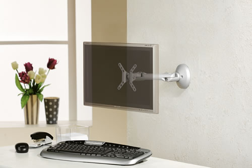 LCD-Halterung VCM Duo bis 30 Zoll mit 2 Gelenken aus Aluminium (Halterungssysteme)