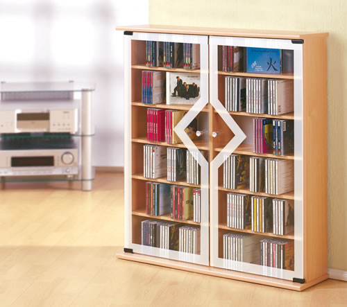 CD-Schrank VCM Venezia f�r 300 CDs oder 130 DVDs (CD- und DVD-Moebel)