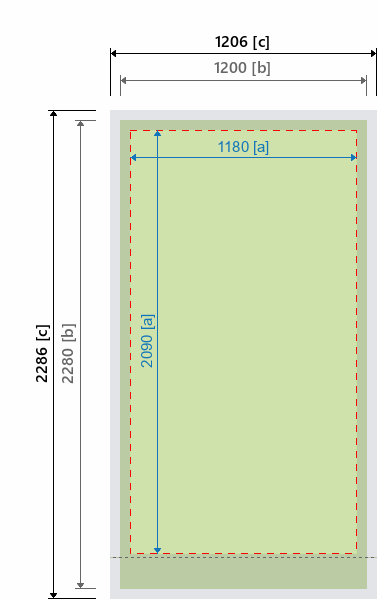 Grafikmasse f&uuml;r 100220 Rollup-System "Barracuda" :