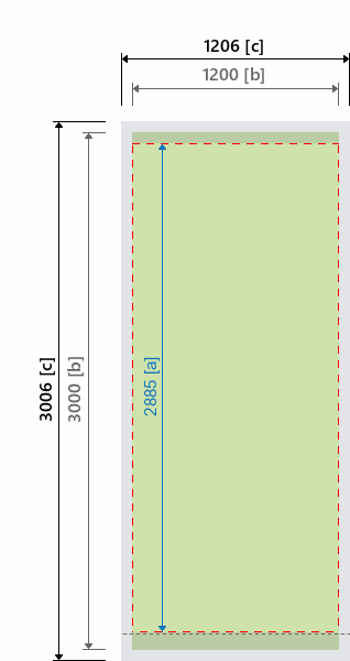 Grafikmasse f&uuml;r 102700 Rollup-System "BigPlus" :