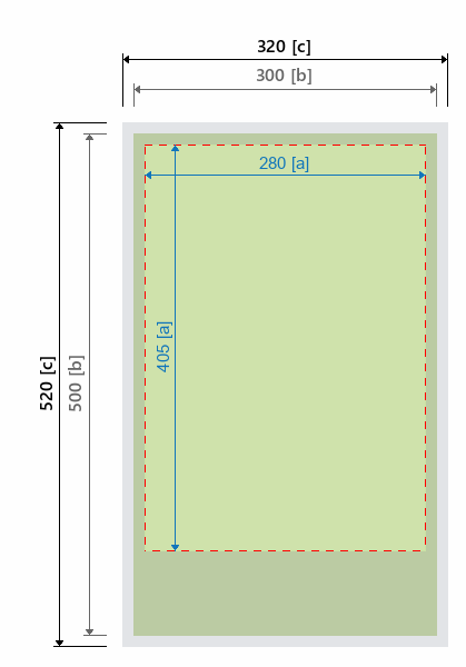 Grafikmasse f&uuml;r 140201 Plattenhalter "Wedge" inkl. Plattendruck :