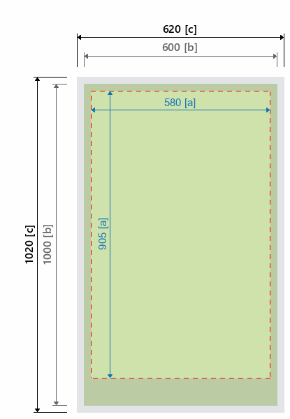 Grafikmasse f&uuml;r 140211 Plattenhalter "Wedge" inkl. Plattendruck :