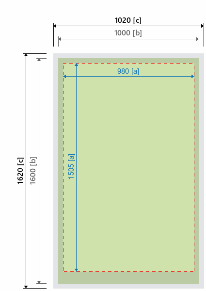 Grafikmasse f&uuml;r 140231 Plattenhalter "Wedge" inkl. Plattendruck :