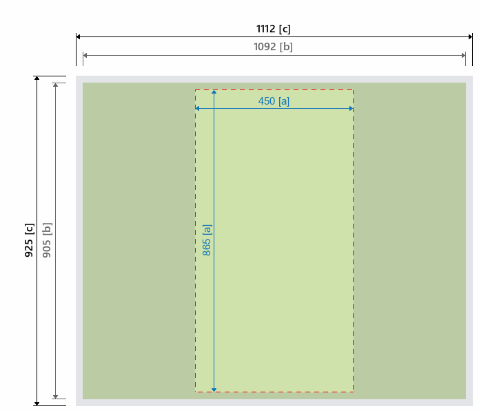 Grafikmasse f&uuml;r 511611 Messetheke "Double D" :