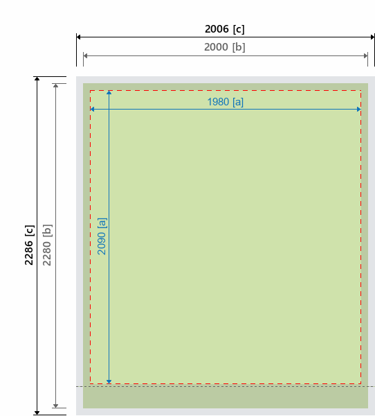 Grafikmasse f&uuml;r 100240 Rollup-System "Barracuda" :
