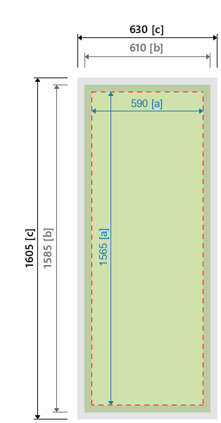 Grafikmasse f&uuml;r 114771 Bannerdisplay "Magnet Frame" :