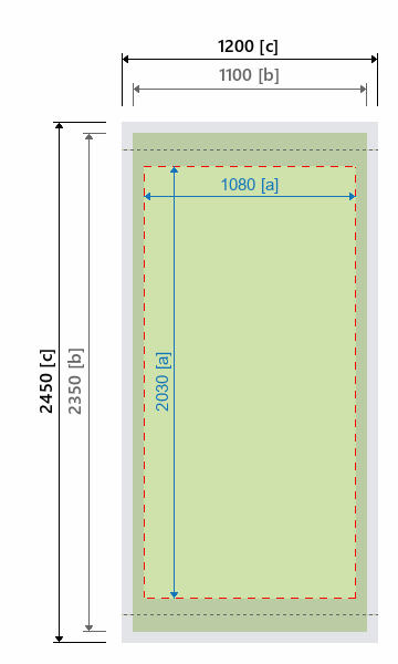Grafikmasse f&uuml;r 114801 Bannerdisplay-Wand "Stage" :