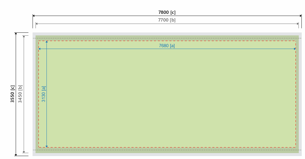Grafikmasse f&uuml;r 115121 Bannerdisplay-Wand "StageXXL" :