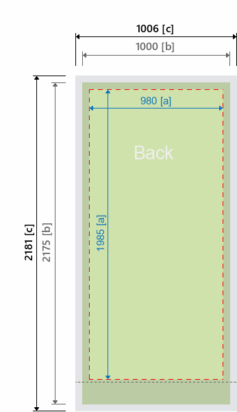 Grafikmasse f&uuml;r 117720 Outdoor-RollUp-System "Thunder double" :