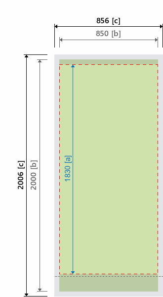 Grafikmasse f&uuml;r 117860 Rollup-System "Karton Plus" :