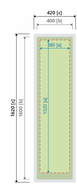 Grafikmasse f&uuml;r 140512 Plattenhalter "Panel Base"  :