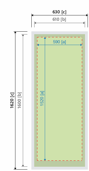 Grafikmasse f&uuml;r 140523 Plattenhalter "Panel Base"  :
