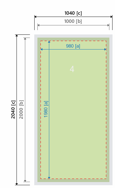 Grafikmasse f&uuml;r 160551 Messewand "VectorStand" :