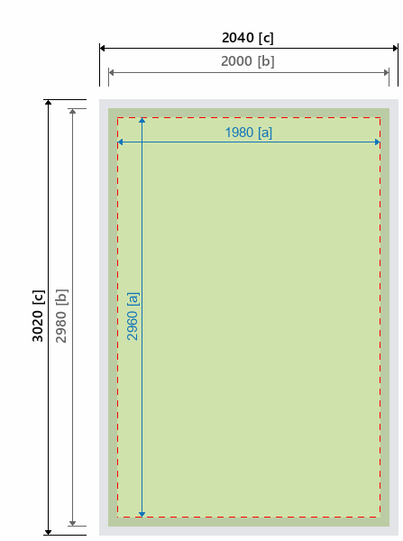 Grafikmasse f&uuml;r 162172 Messewand "BigFrame Lightbox" :