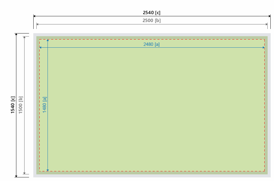 Grafikmasse f&uuml;r 162191 Messewand "BigFrame Lightbox" :