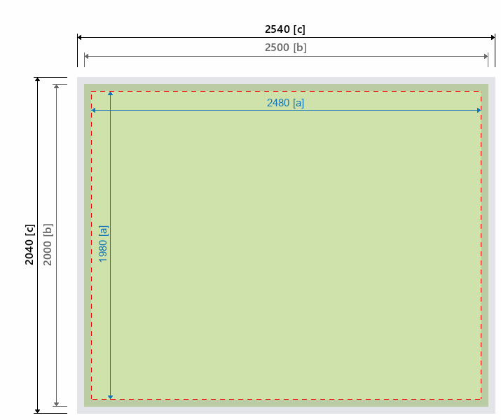 Grafikmasse f&uuml;r 162201 Messewand "BigFrame Lightbox" :