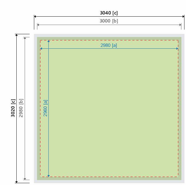 Grafikmasse f&uuml;r 162243 Messewand "BigFrame Lightbox" :