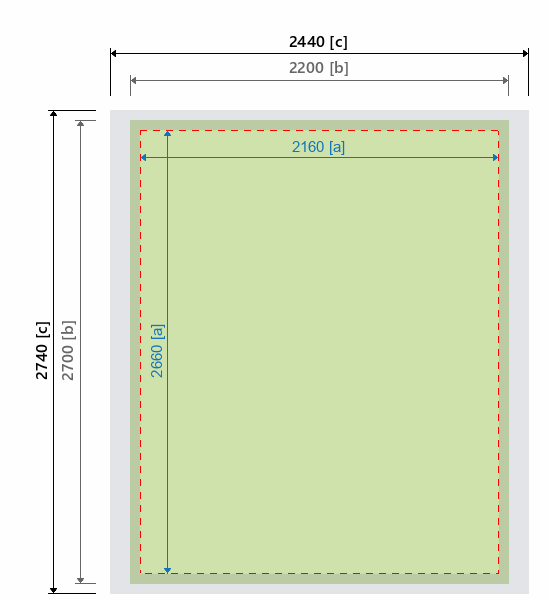 Grafikmasse f&uuml;r 162651 Messewand "Fabric System" :