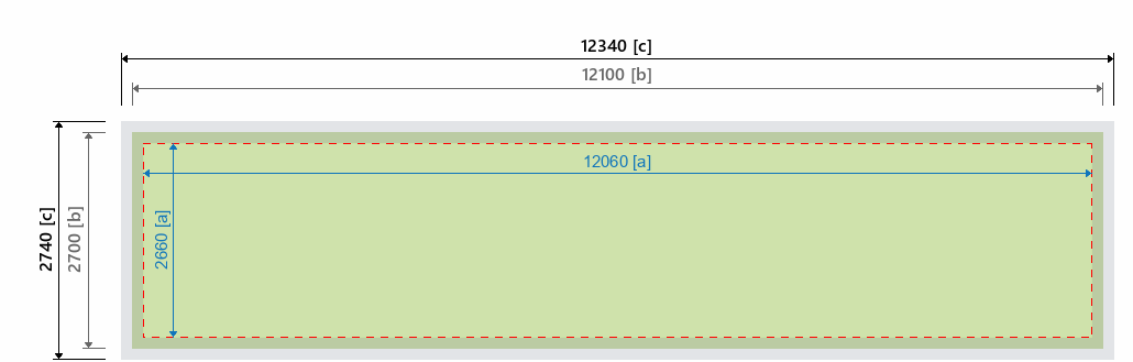 Grafikmasse f&uuml;r 162721 Messewand "Fabric System" :