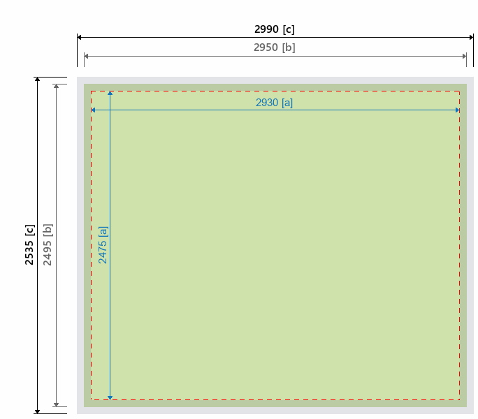 Grafikmasse f&uuml;r 202620 Messewand "Classicframe" :