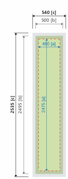 Grafikmasse f&uuml;r 202640 Messewand "Classicframe" :