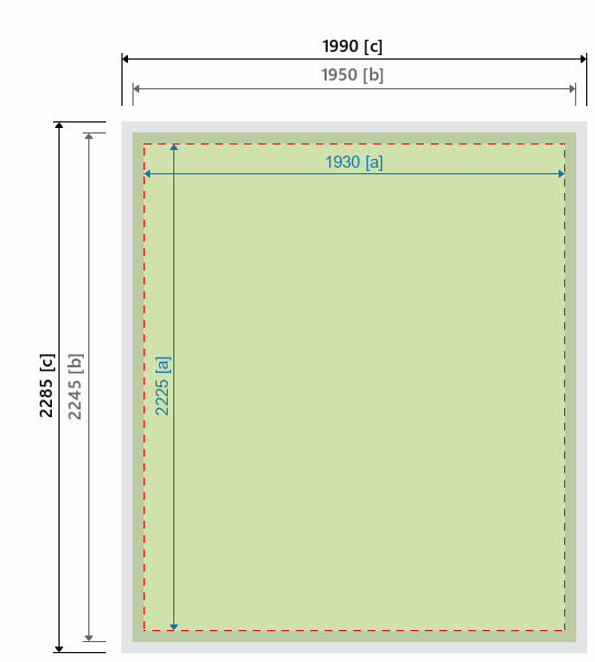 Grafikmasse f&uuml;r 202680 Messewand "Classicframe" :