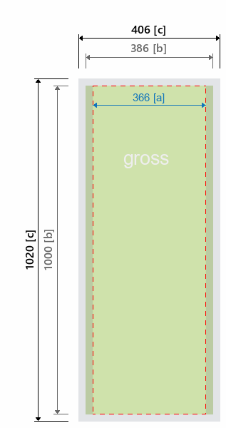 Grafikmasse f&uuml;r 513010 Promotiontheke "Pirouet K" :