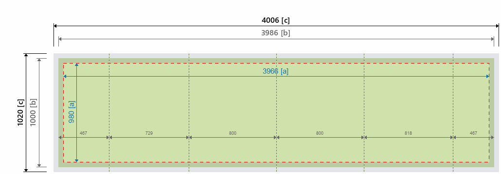 Grafikmasse f&uuml;r 513655 Modulare Messetheke "MM Kits" :