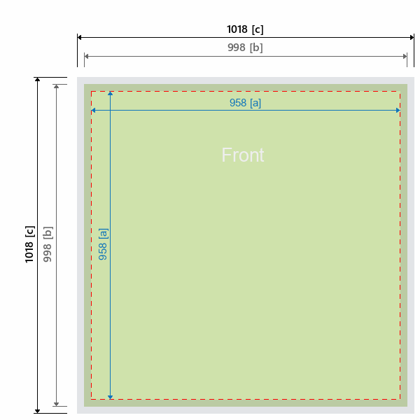 Grafikmasse f&uuml;r 513820 Messetheke "LED Embrace" :